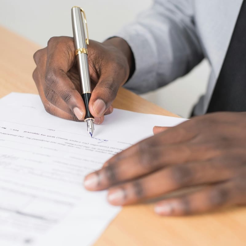 Signing a will or document